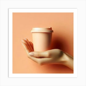 Woman'S Hand Holding A Coffee Cup Art Print