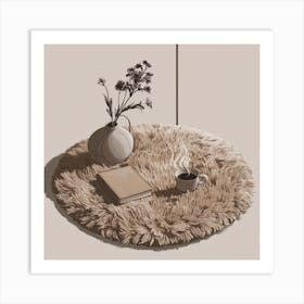 Coffee Cup On A Rug Art Print