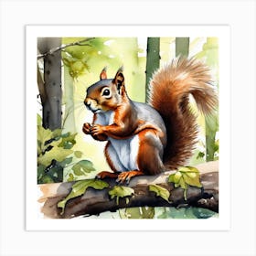 Squirrel In The Woods 62 Art Print