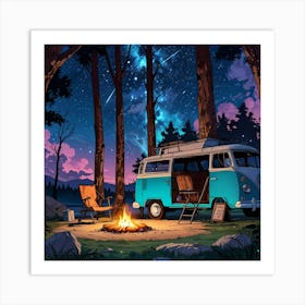 Vw Camper Van Art Print