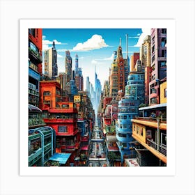 Futuristic Cityscape art print 1 Art Print