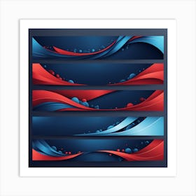 Blue And Red Banners Art Print