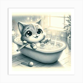 Feline Cat Creative Artwork Illustration 134 Art Print