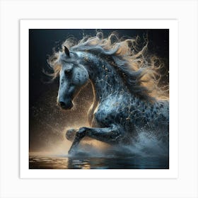 Horse In The Water Art Print