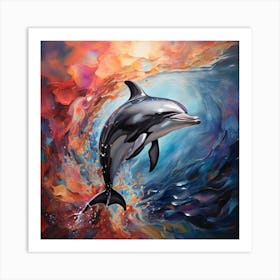 Dolphin In The Ocean Art Print