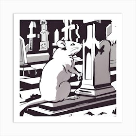 Rat In The Graveyard Art Print