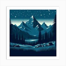 Mountain Night Art Print