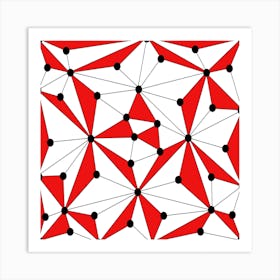 Abstract Red And Black Pattern Art Print