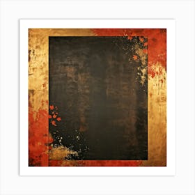 Abstract Vintage Thanksgiving Design Featuring Weathered Metallic Gold Paint Splashes On A Warm Pape Art Print