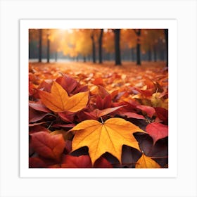 Autumn Leaves On The Ground Art Print