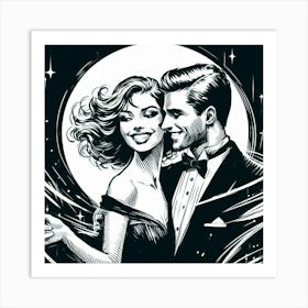 Happy couple 12 Art Print