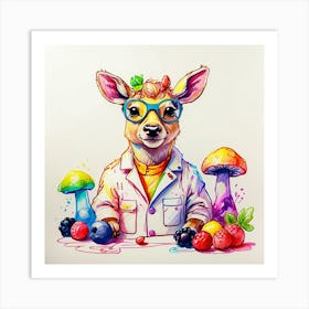 Deer In Lab Coat 5 Art Print