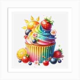 Rainbow Cupcake 7 Art Print