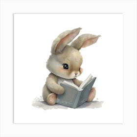 NURSERY WALL ART Rabbit Reading Print Art Print