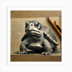 Turtle Drawing 13 Art Print