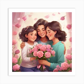 The warmth of motherhood and Mother's Day Art Print