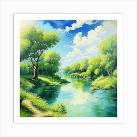 Landscape River Art Print