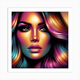 Colorful Woman Portrait Art Print