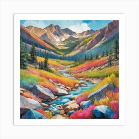 Colorful Abstract Rocky Mountain National Park Usa Art Art Print