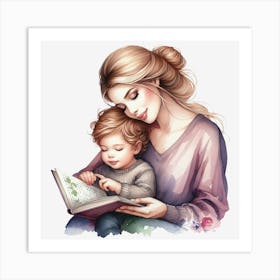Mother Reading To Her Child Art Print