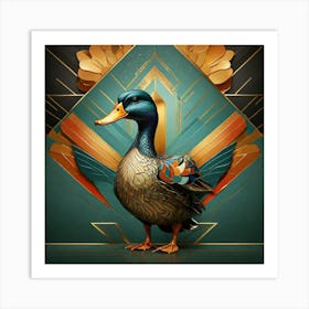 Deco Duck Art Print