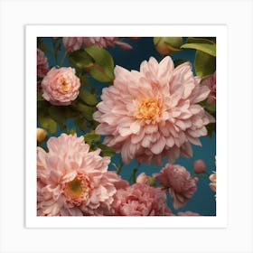 Pink Dahlias Art Print