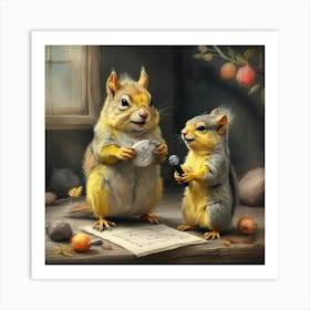 Squirrels 2 Art Print