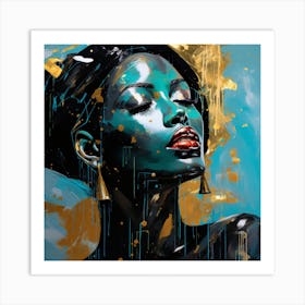 Gold And Blue Art Print