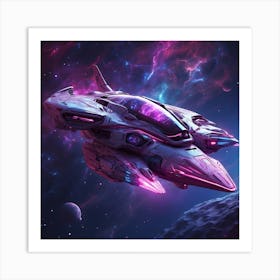 Spaceship In Space 4 Art Print