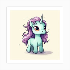 Unicorn With Rainbow Mane 32 Art Print