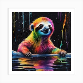 Rainbow Sloth Art Print