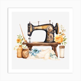 Vintage Sewing Machine Art Print