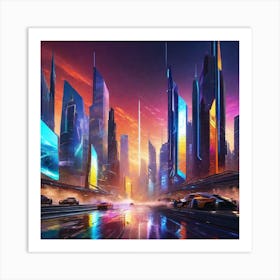 Futuristic City 163 Art Print