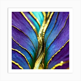 Purple And Gold Leaf Art Print