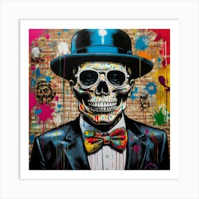 Skeleton In A Suit Art Print