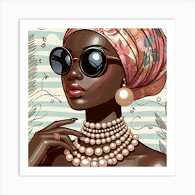 African Woman In Sunglasses 3 Art Print