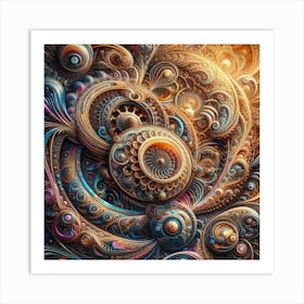 Surreal abstract shapes and pattern Art Print