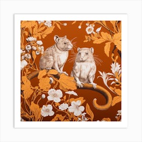 Fall Foliage Mouse Square 1 Art Print