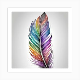 Rainbow Feather 3 Art Print