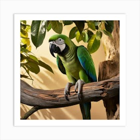 Parrot Perched On A Branch Art Print