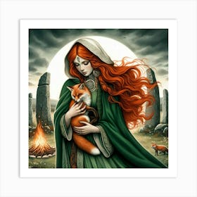 Brigid Walks the Land Tonight Art Print