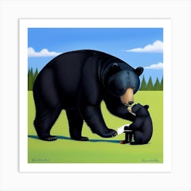 Bear And Child Art Print