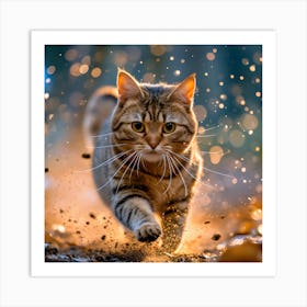 Feline Focus: The Adventurous Sprint Art Print