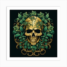 Skull With Ivy Art Print