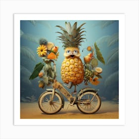 Pineapple On A Bike Art Print