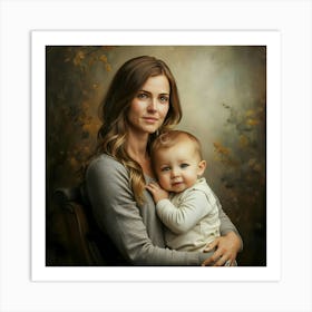 Portrait Of A Mother And Baby Happy Mother's Day 1 Art Print