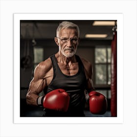 Senior Man Boxing Art Print