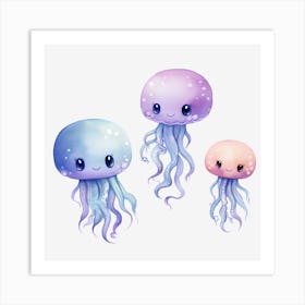 Kawaii Jellyfish Art Print