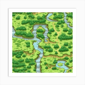 Map Of A Fantasy World Art Print