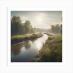 River In The Mist 3 Art Print